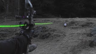 Shooting carbon arrows with lighted nocks from a compound bow [upl. by Kieffer]