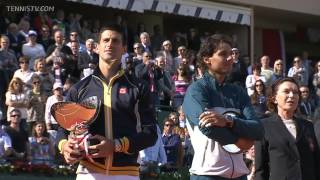 Novak Đoković  Himna Srbije i dodela nagrade ATP Masters MonteCarlo 2013 [upl. by Tamaru]