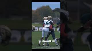 trey tallmadge HIT STICK with the forced fumble brickmemorialfootball1470 highlights [upl. by Hegarty]