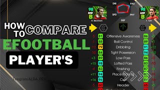 how to campare players in Efootball 2024 [upl. by Olympium400]