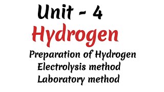 Preparation of hydrogen  Electrolysis amp Laboratory method  Hydrogen  Unit  4  TN class 11 [upl. by Obmar]