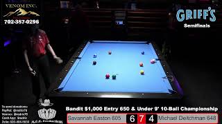 Sunday Play for the Bandit 1000 Entry 650 amp Under 9 10Ball Championship at Griffs Billiards L… [upl. by Jacinto]