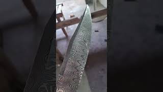 Revelação no aço Damasco tmlcutelaria cutelarianacional knifeblade blade damascussteel dam [upl. by Legnalos]