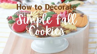 How to Decorate Simple Fall Cookies with Royal Icing [upl. by Anatak]