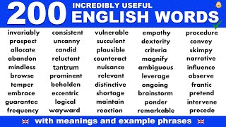 Learn 200 INCREDIBLY USEFUL English Vocabulary Words Meanings  Phrases  Improve English Fluency [upl. by Naashom]