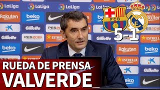 Barcelona 5 Real Madrid 1  Rueda de prensa de Valverde  Diario AS [upl. by Danforth619]