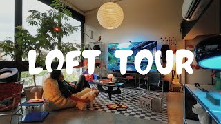 My Loft Apartment Tour  high ceiling mid century and cosy [upl. by Anev]