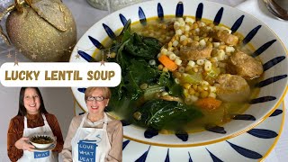 Easy Italian Lucky Lentil Soup  New Year’s Eve or New Year’s Day Meal [upl. by Anaitsirhc]