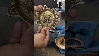 Antique brass diya cleaning effort  diycleaning brass brasso diwali puja diya home jiddi [upl. by Enrol]