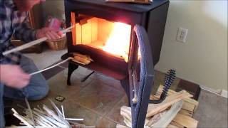 New Wood Burning Stove Lopi Republic 1250 First Burn [upl. by Llerryt897]