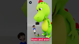 nomi and dinosaur 🦕 hammer 🔨 hitting  nomi shortvideo [upl. by Christi985]