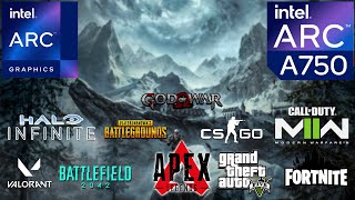 10 Games INTEL ARC A750 8GB 1080P FPS TEST  AMD RYZEN 5 3600 [upl. by Mozes751]