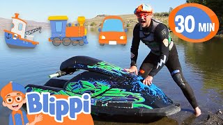 Boat Song  Blippi  Kids Cartoons amp Nursery Rhymes  Moonbug Kids [upl. by Pearl999]