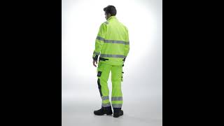 Blaklader  HiVis craftsman trousers YellowNavy blue [upl. by Ahcsap501]