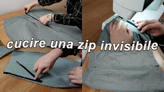 COME CUCIRE UNA ZIP INVISIBILE  Sara Armellin [upl. by Gollin]