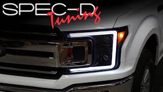 SPECDTUNING INSTALLATION VIDEO 2018UP FORD F150 PROJECTER LED TWOSTYLE HEADLIGHTS [upl. by Corella]