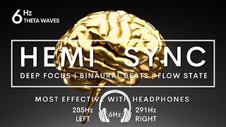 HEMI SYNC FLOW STATE THETA 6HZ BINAURAL BEATS flowstate hemisync 6hz binaural [upl. by Oicelem]