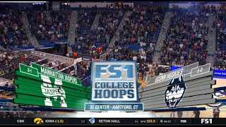 UConn Mens Basketball Highlights v Manhattan 11242023 [upl. by Nylzor]