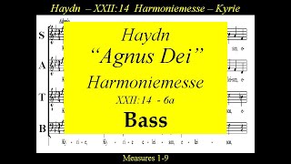 Haydn Harmoniemesse Hob XXII14 6aAgnus Dei  Bass [upl. by Nirel]