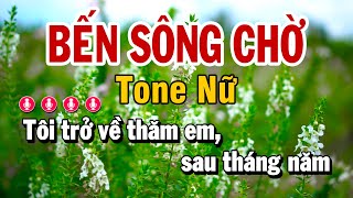 Bến Sông Chờ Karaoke Tone Nữ  Nhạc Beat Mới  Karaoke Như Ý [upl. by Sesiom641]