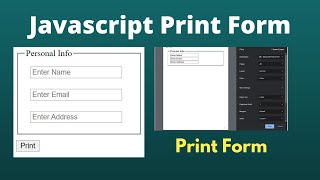 How to print form using javascript  Etupy [upl. by Munro]