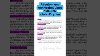 Absalom and Achitophel Lines 150–476John Dryden Instant Essay for Exam Success shorts trending [upl. by Grindle798]