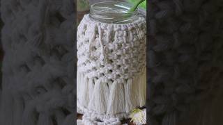 DIY Decore Vidro com Macramê Tutorial👆macrame macrametutorial tutorialmacrame vidro [upl. by Afas]