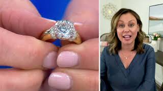 Diamonique 35th Anniversary 100 Facet Ring Sterling or 14K Plated on QVC [upl. by Nussbaum]