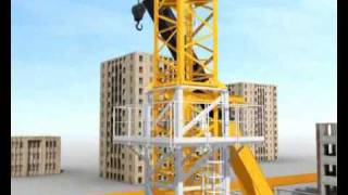 Tower Crane Assembly with Climber Demo [upl. by Lramaj553]