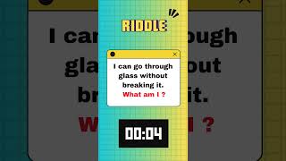 Can You Solve This Riddle What Can Go Through Glass Without Breaking It 🤔 [upl. by Haleelahk]