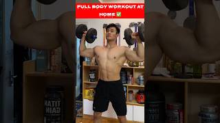 dumbbellsonly full body workout 💪🏽✨build muscle with me [upl. by Kersten]