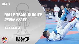 KARATE WORLD CUP Day 1  Male Team Kumite  Group Phase  Tatami 4  WORLD KARATE FEDERATION [upl. by Blumenthal]