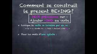 Apprendre l’anglais Present BE  ING [upl. by Onil125]