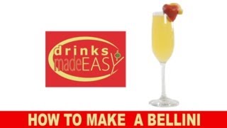 How To Make A Bellini Champagne CocktailDrinks Made Easy [upl. by Miksen747]