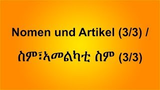 tigrinya deutsch  Nomen und Artikel Plural  ስም፣ኣመልካቲ ስም 33 [upl. by Artenahs789]