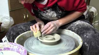 Throwing a Votive Candle Holder on the Pottery Wheel [upl. by Castra467]