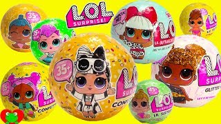 Genie Compares LOL Surprise Series 1 2 3 Confetti Pop Glitter and Lil Sisters RARE Find [upl. by Erehc909]