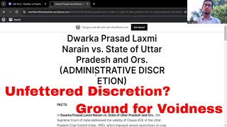 Dwarka Prasad Laxmi Narain vs State of Uttar Pradesh and Ors  Administrative Law [upl. by Ashlan]