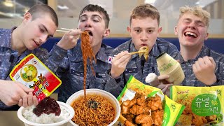 British Students try Shocking Korean Navy Boot Camp Snacks [upl. by Sedecrem]