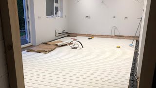 Underfloor heating UFH polypipe overlay system one day installation to a kitchen extension [upl. by Atiuqram688]