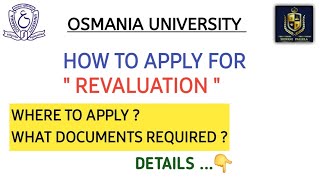 🛑 HOW TO APPLY FOR REVALUATION 🛑  DOCUMENTS  ELIGIBILITY  OU  2024  shivanipallela [upl. by Carr]