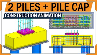 Understanding How to Reinforce Pile foundation  Pile design reinforcement  Pile cap  rebar  3D [upl. by Donough772]