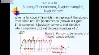 Lecture 10 DFT Aliasing Phenomenon Nyquist SampleRate Part 1 of 2 [upl. by Orgalim]