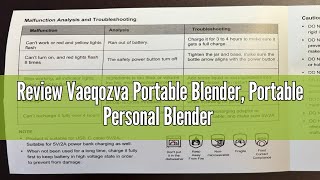 Review Vaeqozva Portable Blender Portable Personal Blender Smoothies 24oz 300W Travel Blender USBC [upl. by Regni]