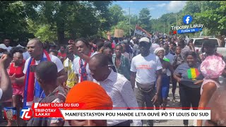 Flash Moun Saint Louis du Sud pran lari pou mande leta ouvè pò a pou fè komès ak lòt peyi [upl. by Enyale624]