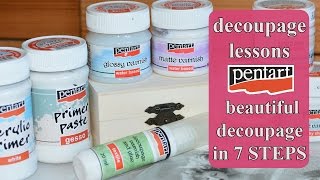 DECOUPAGE for beginners  What is decoupage  What materials you need   Pentart  Découpage [upl. by Trevlac]