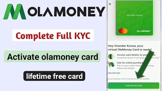 ola money full kyc kaise kare  complete ola money full KYC  activate ola money card [upl. by Lupee]