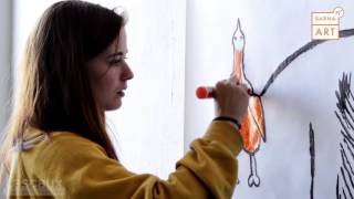 Demostración de la pintura acrílica Lascaux Studio con los rotuladores recargables Molotow [upl. by Salhcin]