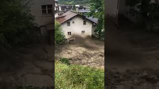 Flooding in St Anton am Arlberg Tyrol Austria  16082024 tirol Österreich unwetter [upl. by Hauger]