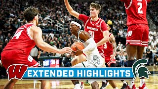 Wisconsin at Michigan State  Extended Highlights  Big Ten Mens Basketball  Dec 5 2023 [upl. by Nahtaoj582]